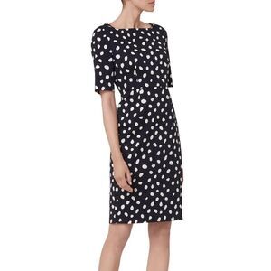 L.K. Bennett Laury Navy White Printed Shift Dress 14